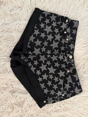 Edikted Black Shorts with Gray Star Print